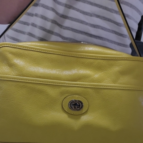 AUTHENTIC GUCCI YELLOW CROSSBODY MESSENGER BAG SHOULDER UNISEX morpheus - Picture 5 of 12